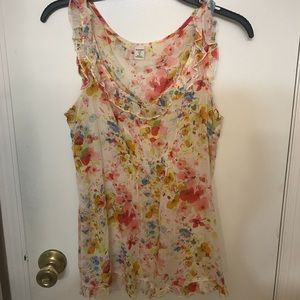 Floral sheer tank top